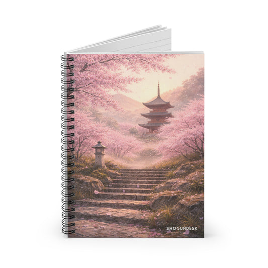 Temple in Bloom — Spiral Notebook for Writing & Sketching