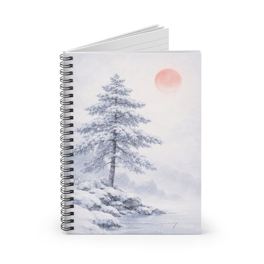Pine & Red Sun — Spiral Notebook for Writing & Sketching