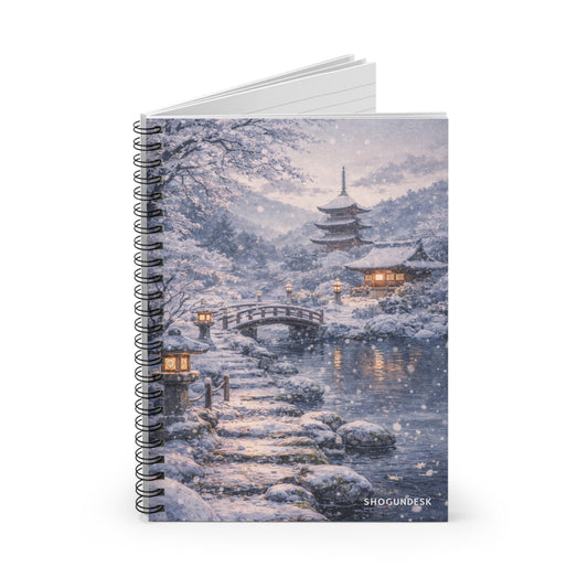 Snow on the Pagoda — Spiral Notebook for Writing & Sketching
