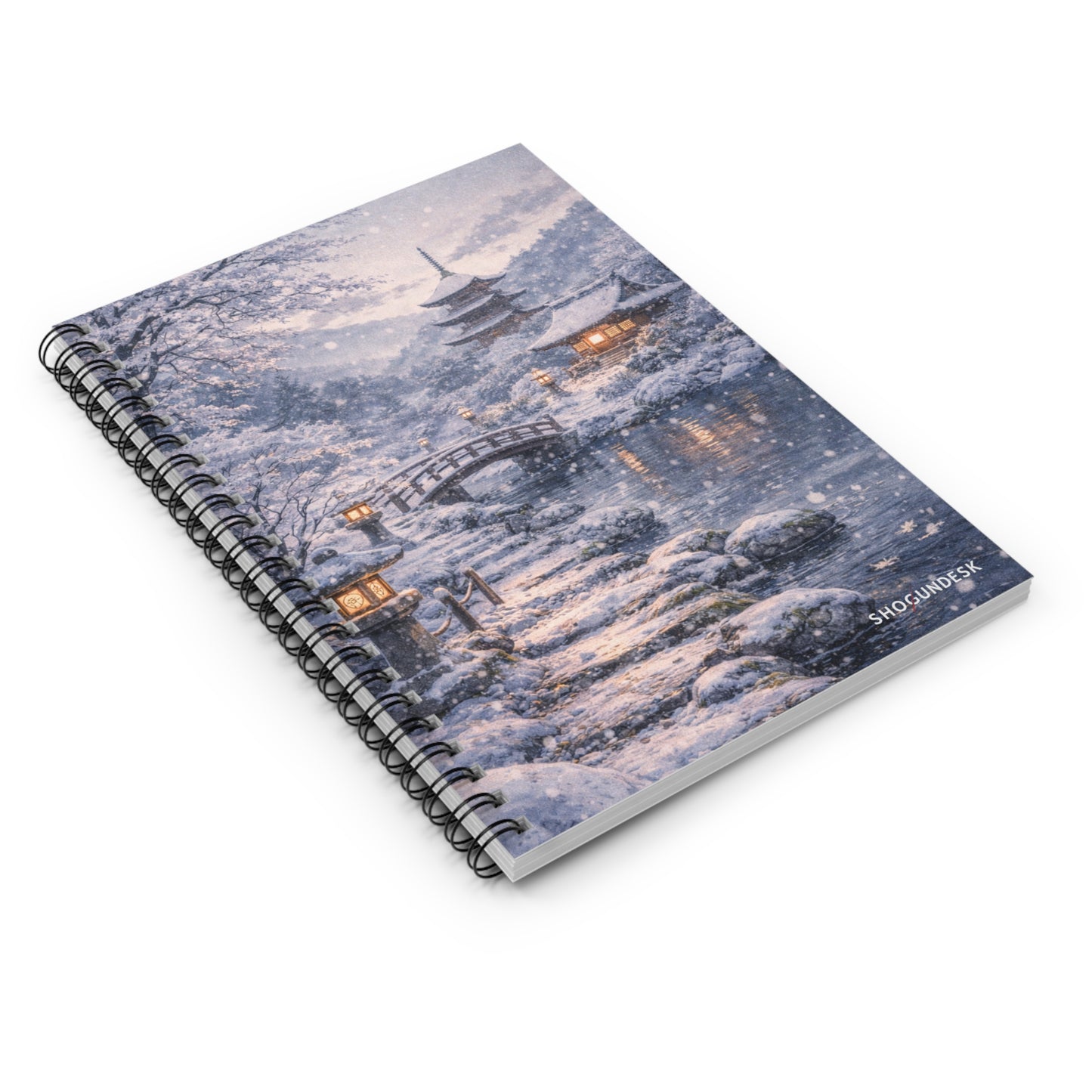 Snow on the Pagoda — Spiral Notebook for Writing & Sketching