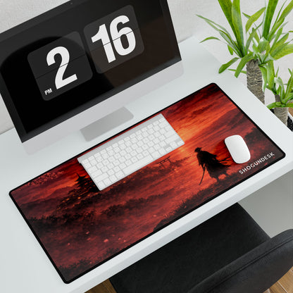 Crimson Horizon Desk Mat — Shadows of Edo Collection Gaming / Office Desk Pad