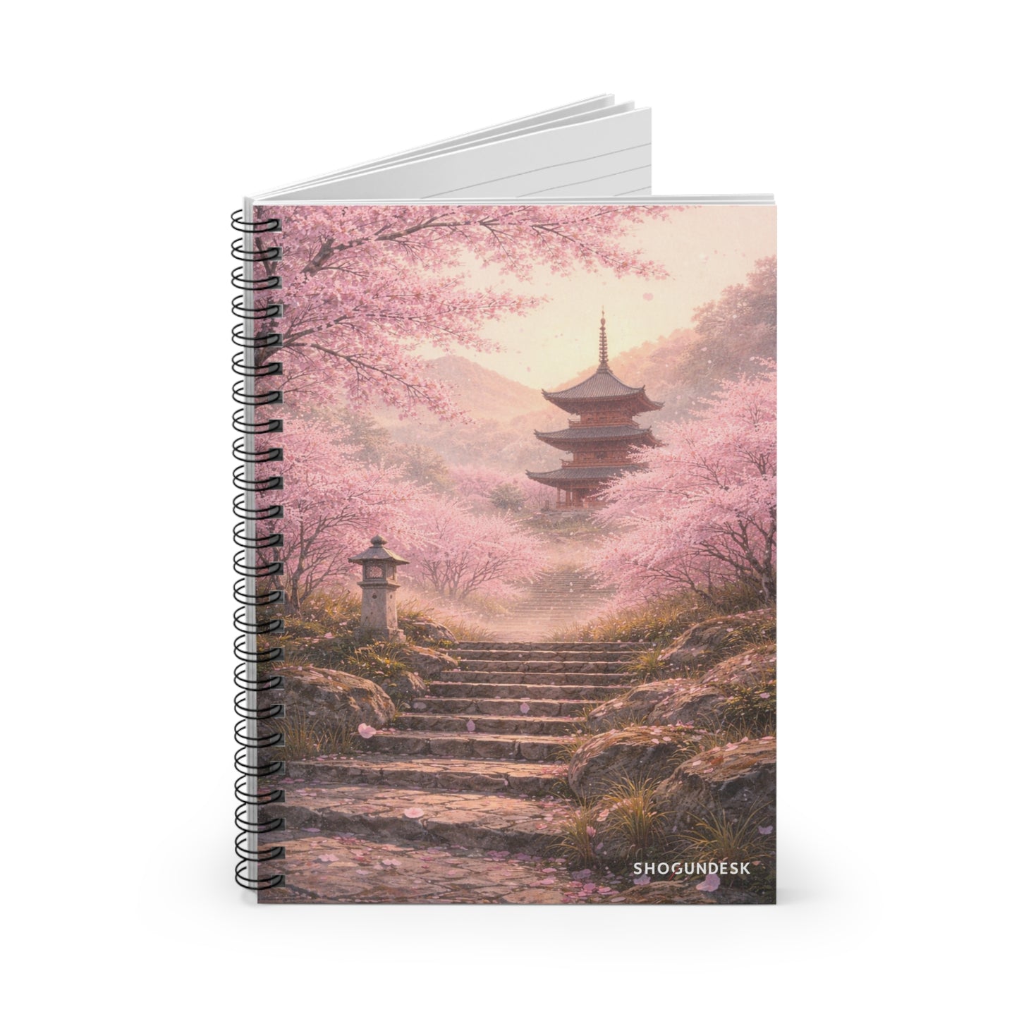 Temple in Bloom  — Spiral Notebook for Writing & Sketching