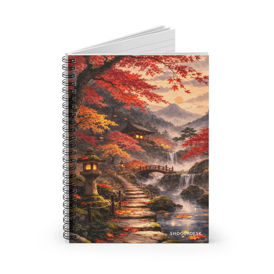 Crimson Maple Path — Spiral Notebook for Writing & Sketching