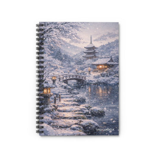 Snow on the Pagoda — Spiral Notebook for Writing & Sketching