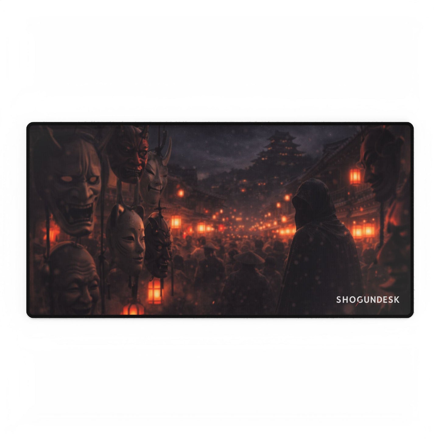 Market of Masks Desk Mat — Shadows of Edo Collection Gaming / Office Desk Pad