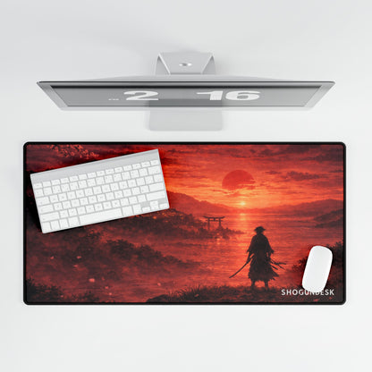 Crimson Horizon Desk Mat — Shadows of Edo Collection Gaming / Office Desk Pad
