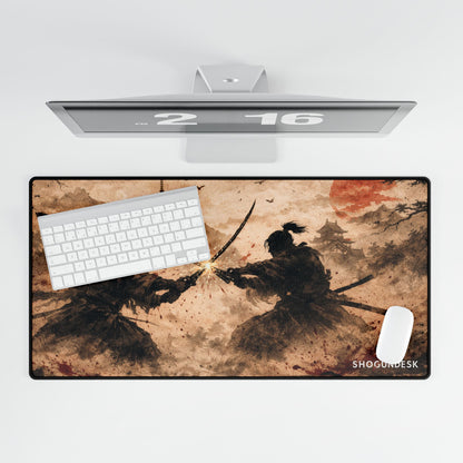 Duel at Dusk Desk Mat — Shadows of Edo Collection Gaming / Office Desk Pad
