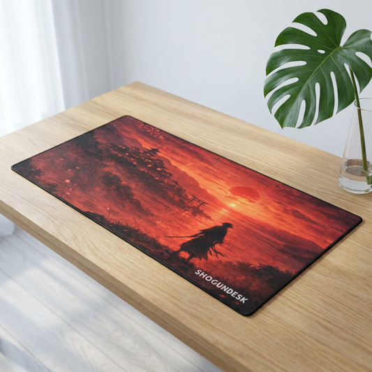 Crimson Horizon Desk Mat — Shadows of Edo Collection Gaming / Office Desk Pad