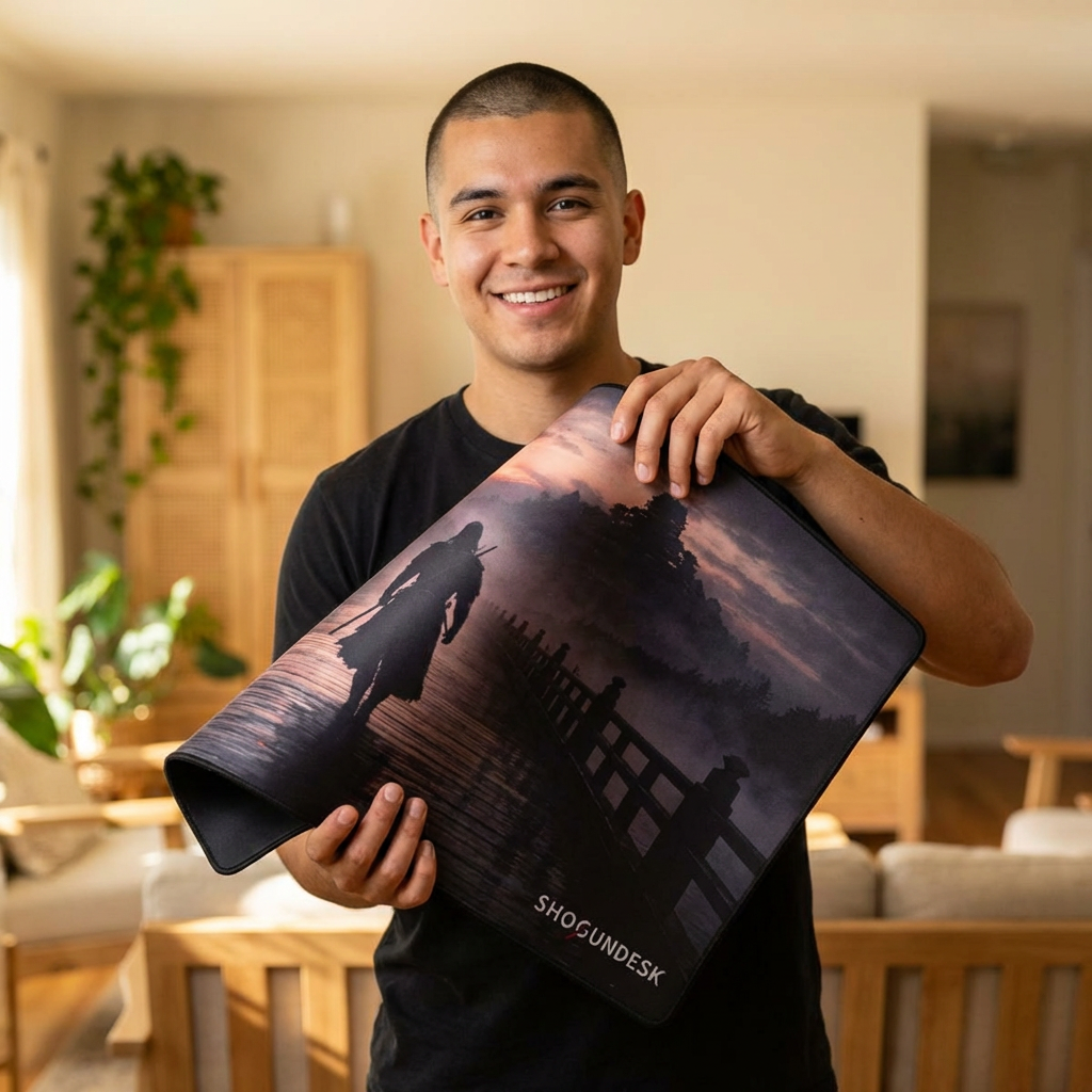 The Silent Crossing Desk Mat — Shadows of Edo Collection Gaming / Office Desk Pad