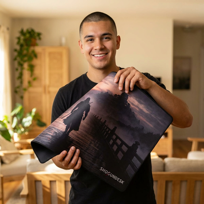 The Silent Crossing Desk Mat — Shadows of Edo Collection Gaming / Office Desk Pad