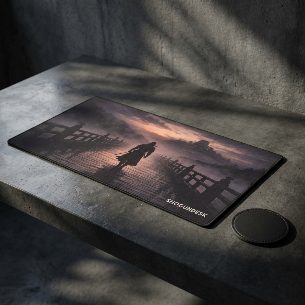 The Silent Crossing Desk Mat — Shadows of Edo Collection Gaming / Office Desk Pad