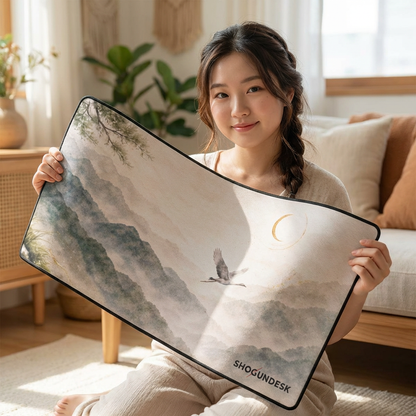 Crane Over Kyoto — Kaze to Hikari Collection Gaming / Office Desk Pad