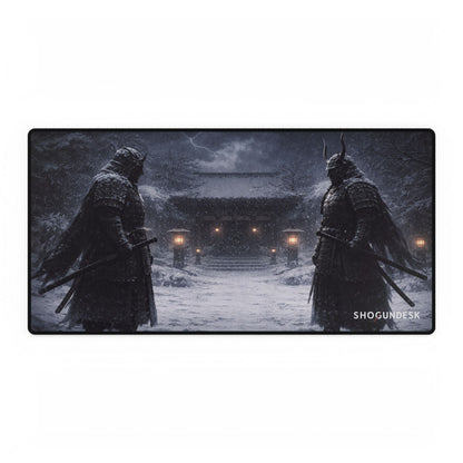 Blades Beneath Snow Desk Mat — Shadows of Edo Collection Gaming / Office Desk Pad