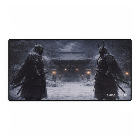 Blades Beneath Snow Desk Mat — Shadows of Edo Collection Gaming / Office Desk Pad