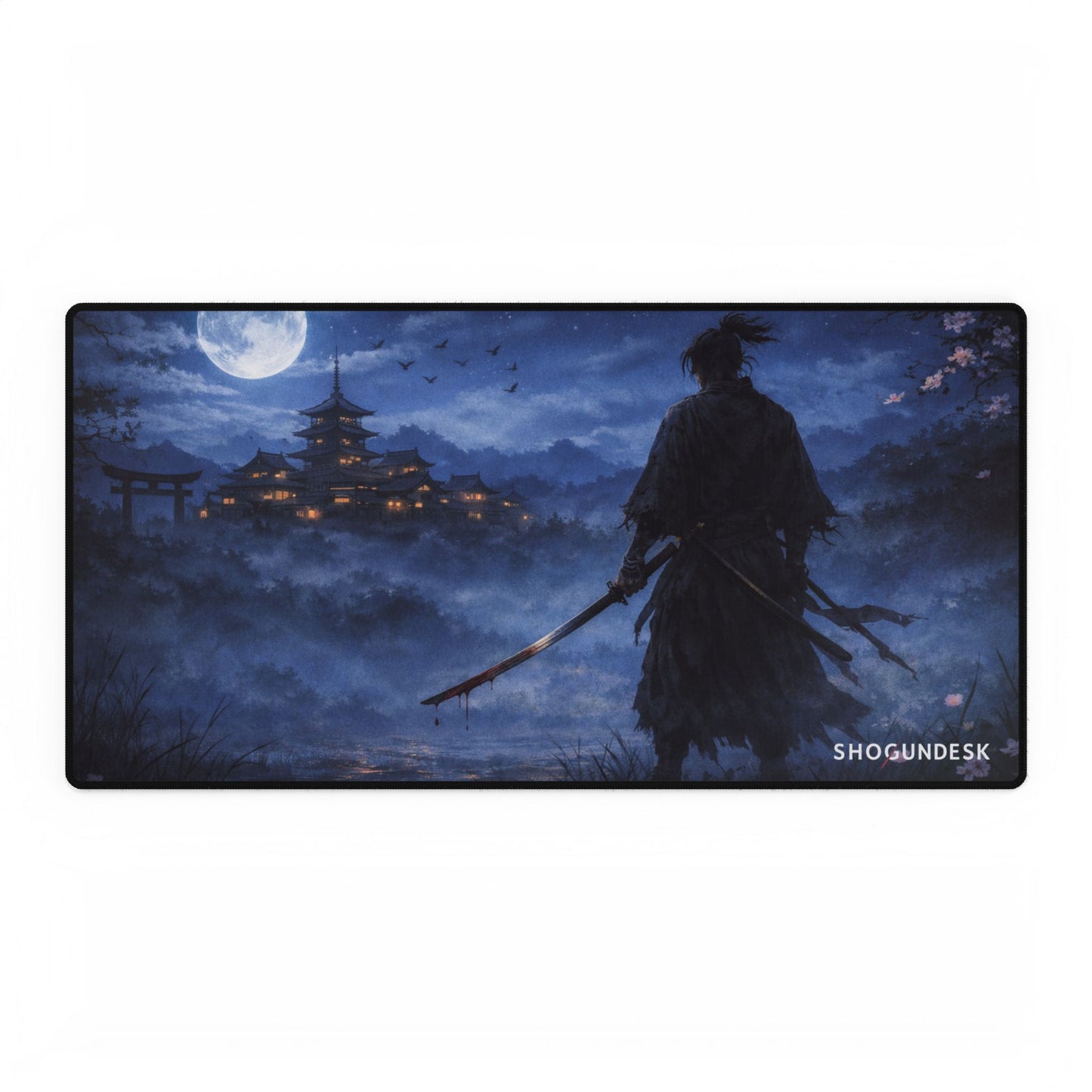 The Lone Ronin Desk Mat — Shadows of Edo Collection Gaming / Office Desk Pad