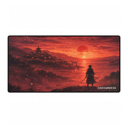 Crimson Horizon Desk Mat — Shadows of Edo Collection Gaming / Office Desk Pad