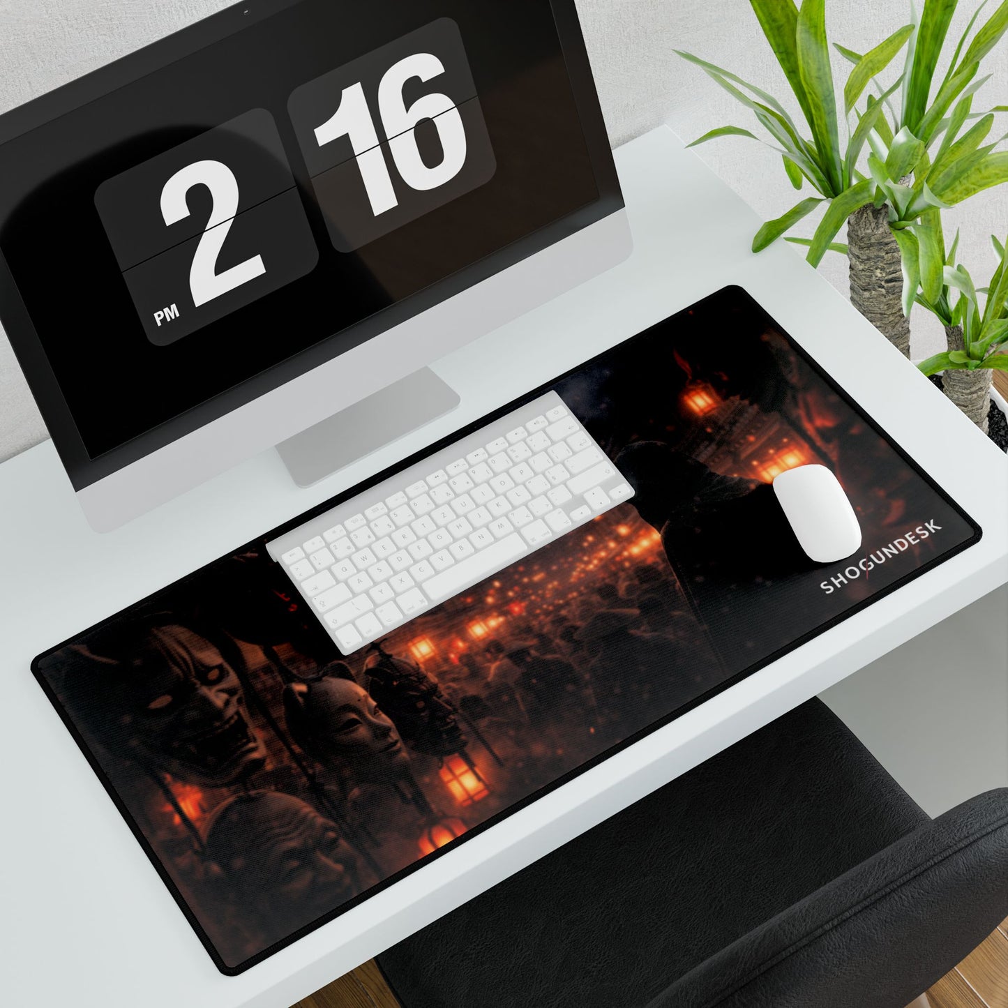 Market of Masks Desk Mat — Shadows of Edo Collection Gaming / Office Desk Pad