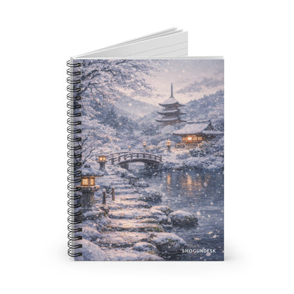 Snow on the Pagoda — Spiral Notebook for Writing & Sketching