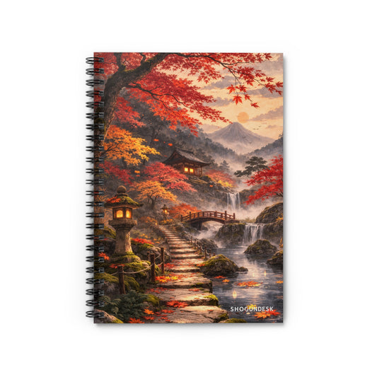 Crimson Maple Path — Spiral Notebook for Writing & Sketching