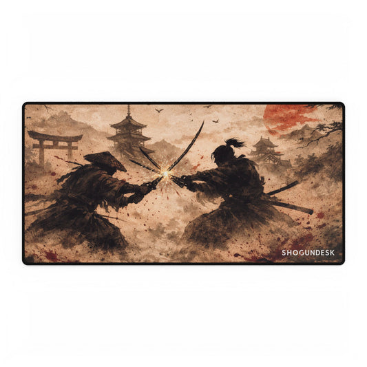 Duel at Dusk Desk Mat — Shadows of Edo Collection Gaming / Office Desk Pad